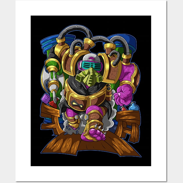 Gorilla Anti Toxin Lab Illustration Wall Art by AllSparkRunity